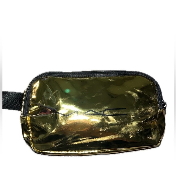 MAC Gold & Black Belt Bag, Zip Closure Adjustable Strap (Empty) - Picture 8 of 10